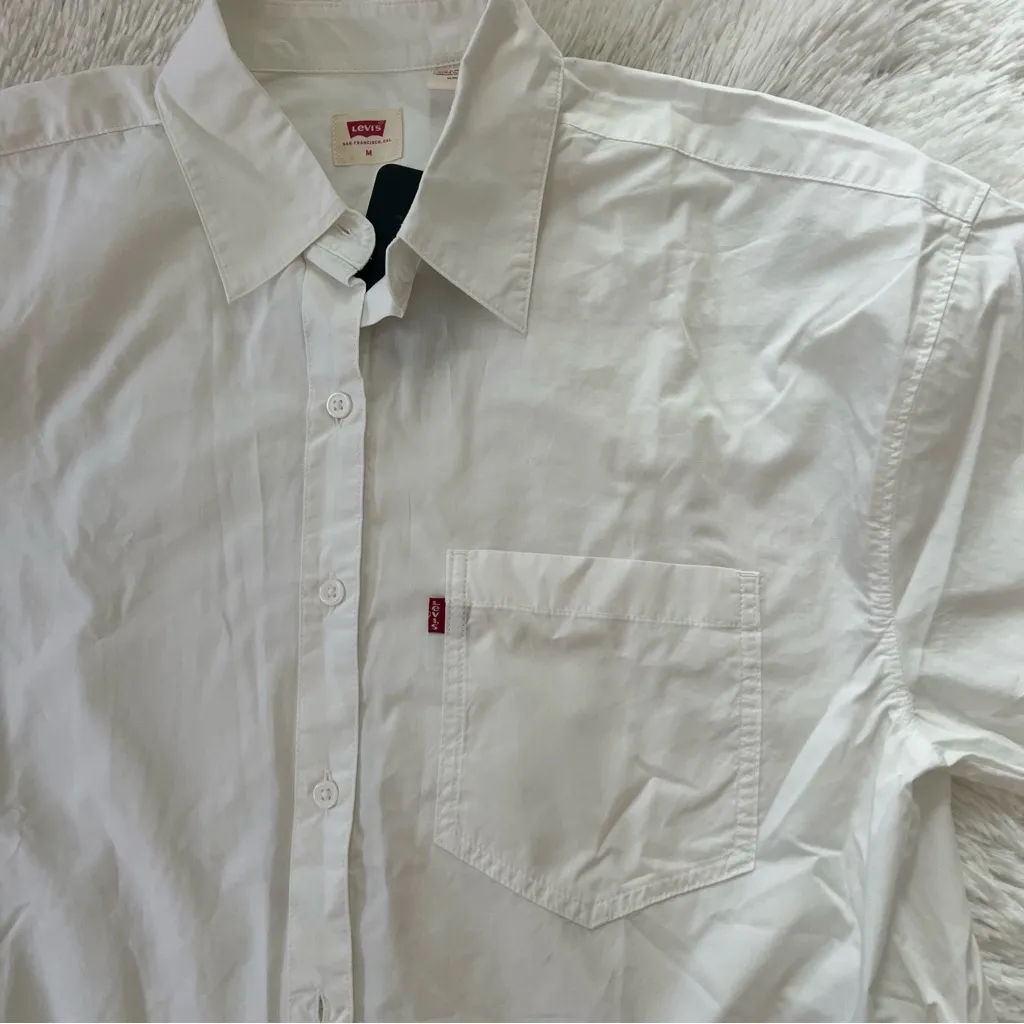 Levi’s Women White Button-Up Shirt Size M - Image 5