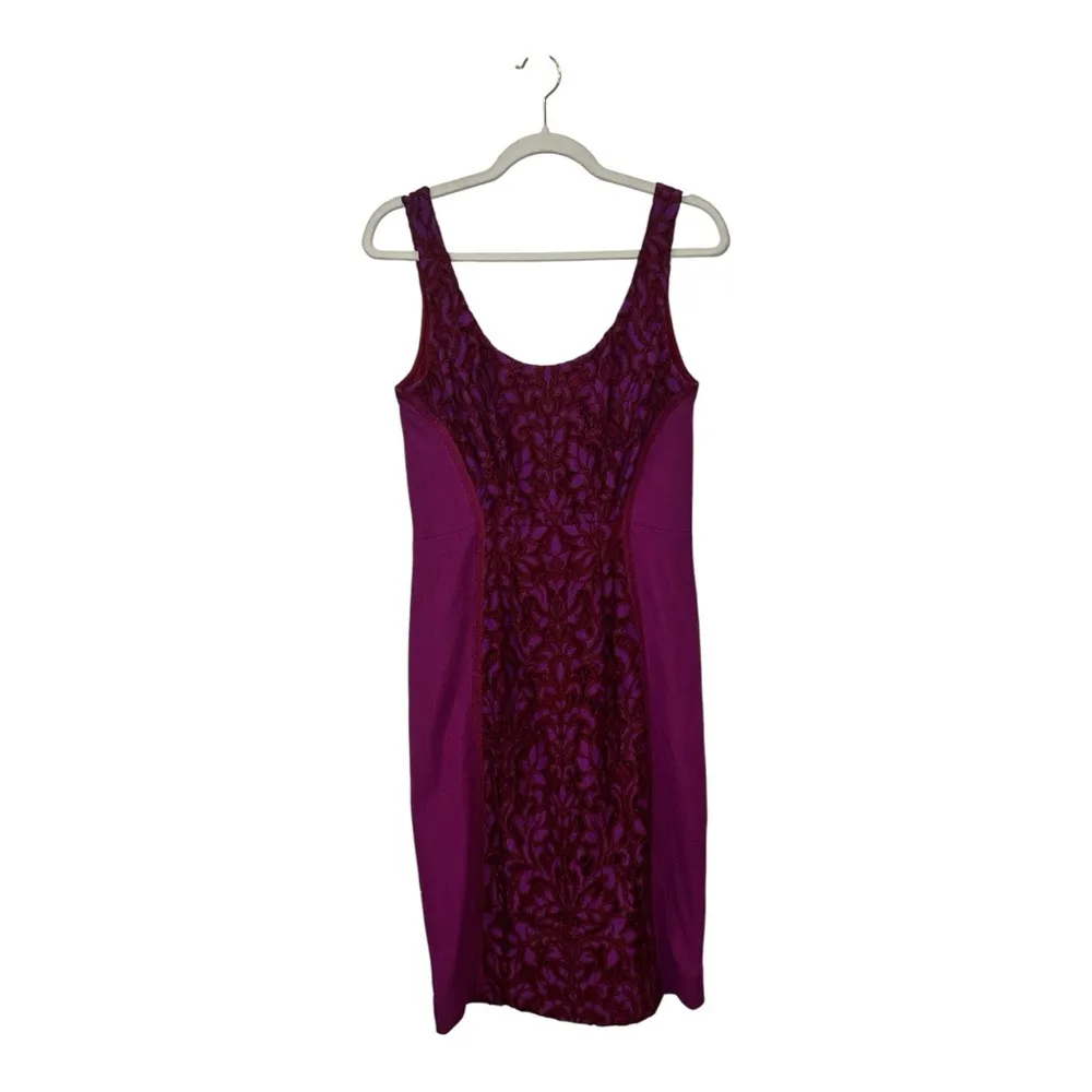 Diane Von Furstenberg Geovana Lace Purple Amethyst/Red Onyx Dress size 8 EUC - Image 3