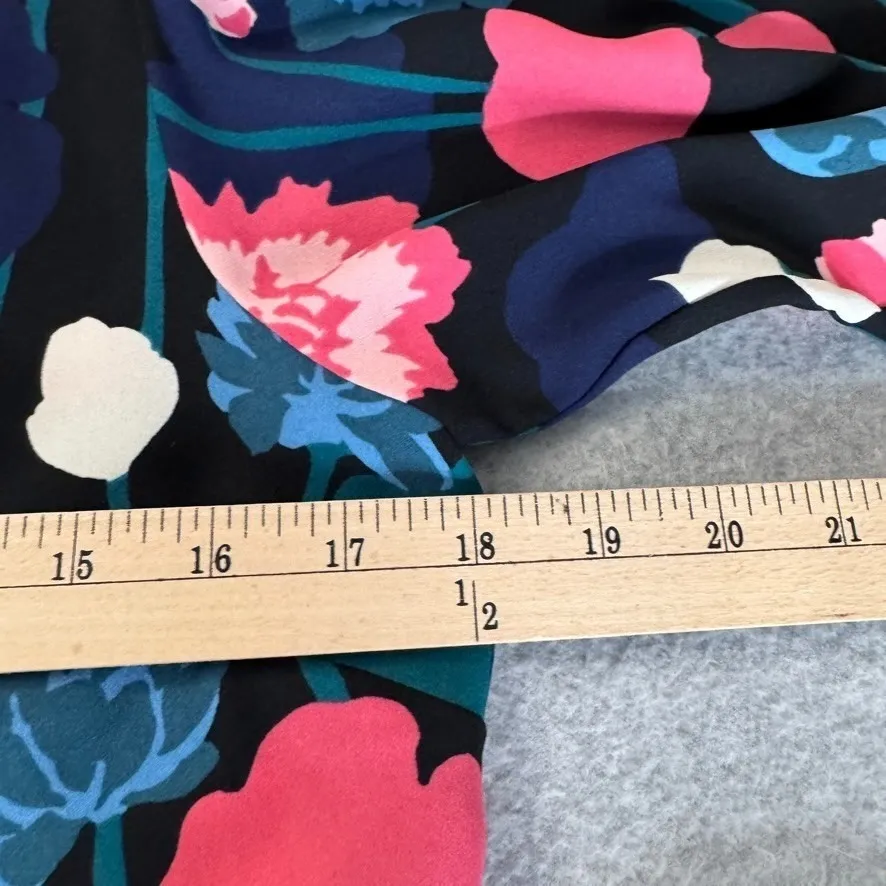 Kate Spade Shirt Dress Womens XS Black Polyester Whimsical Viney Floral Belt - Image 16