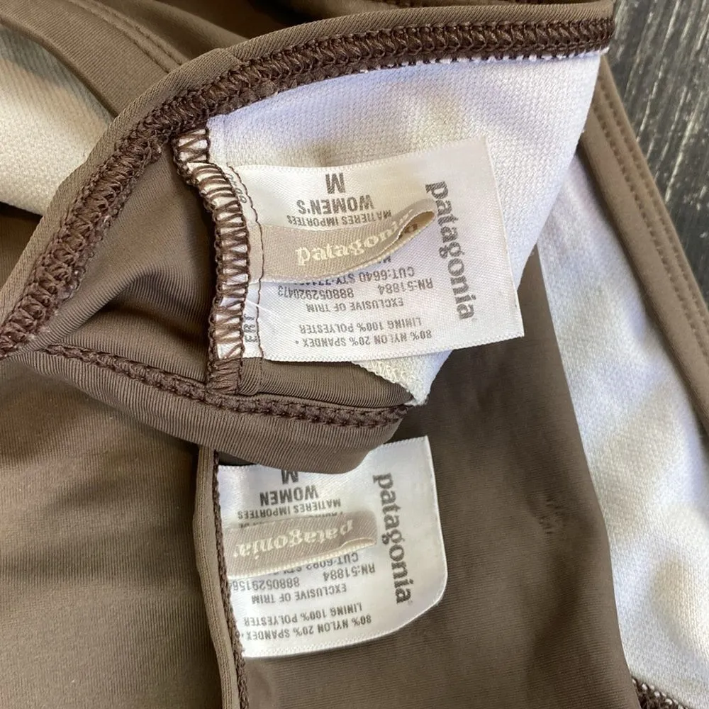 Patagonia Taupe Brown 2 Piece Bikini Bathing Swim Suit Set M - Image 4