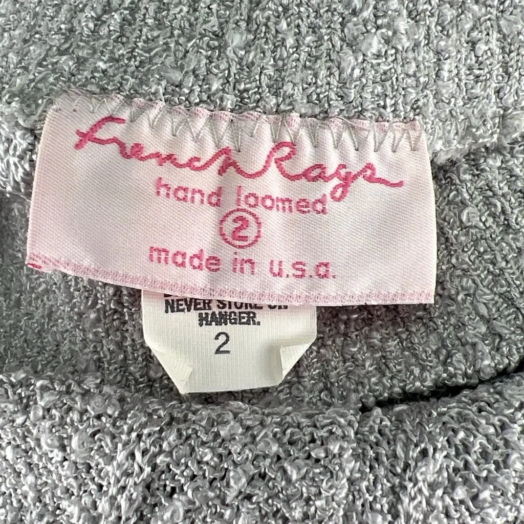 Vtg Sz 2 Small French Rags Hand Loomed Gray Knit Sweater Skirt Set Wool Angora - Image 10