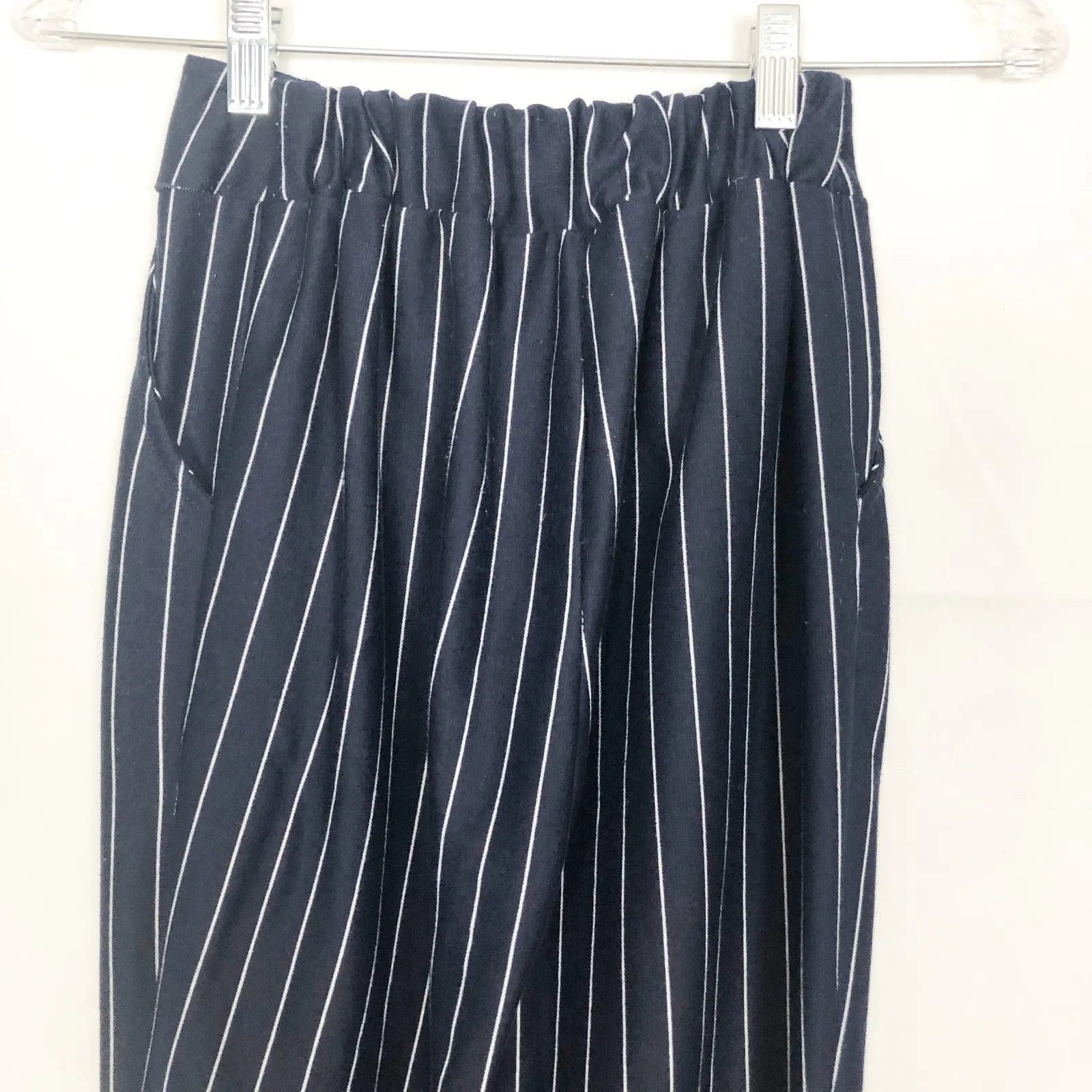 Yikeke Womens Striped Pants Medium Ankle Length Career Office Business Workwear Blue - Image 8