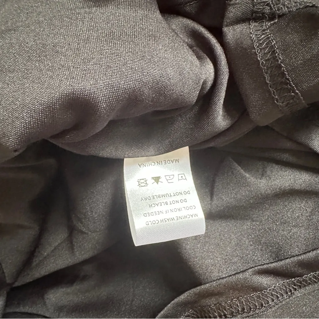 Baltic Born Poppy Satin Black Midi Dress, Peek-a-Boo Tie Front Black Medium - Image 7