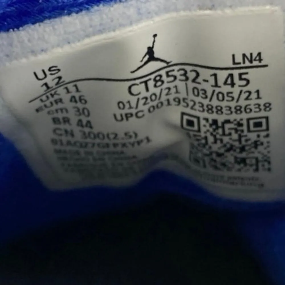 Nike Air Jordan 3 Retro Racer Men's White Blue Basketball Sneakers Shoes Size 12 - Image 5