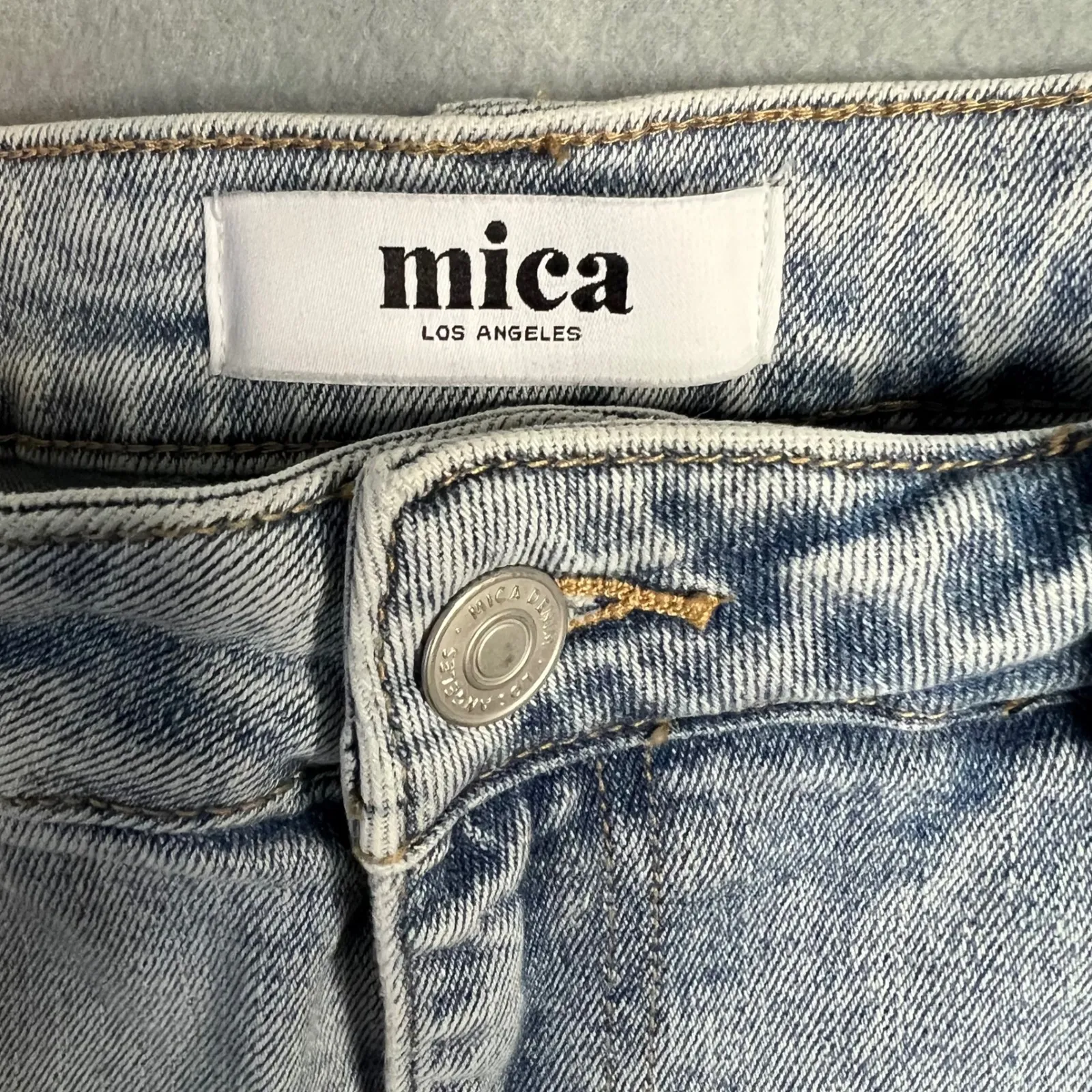 Mica Denim High Rise Wide Leg Crop Jean Size 32 Light Wash Ankle Blue - Image 2