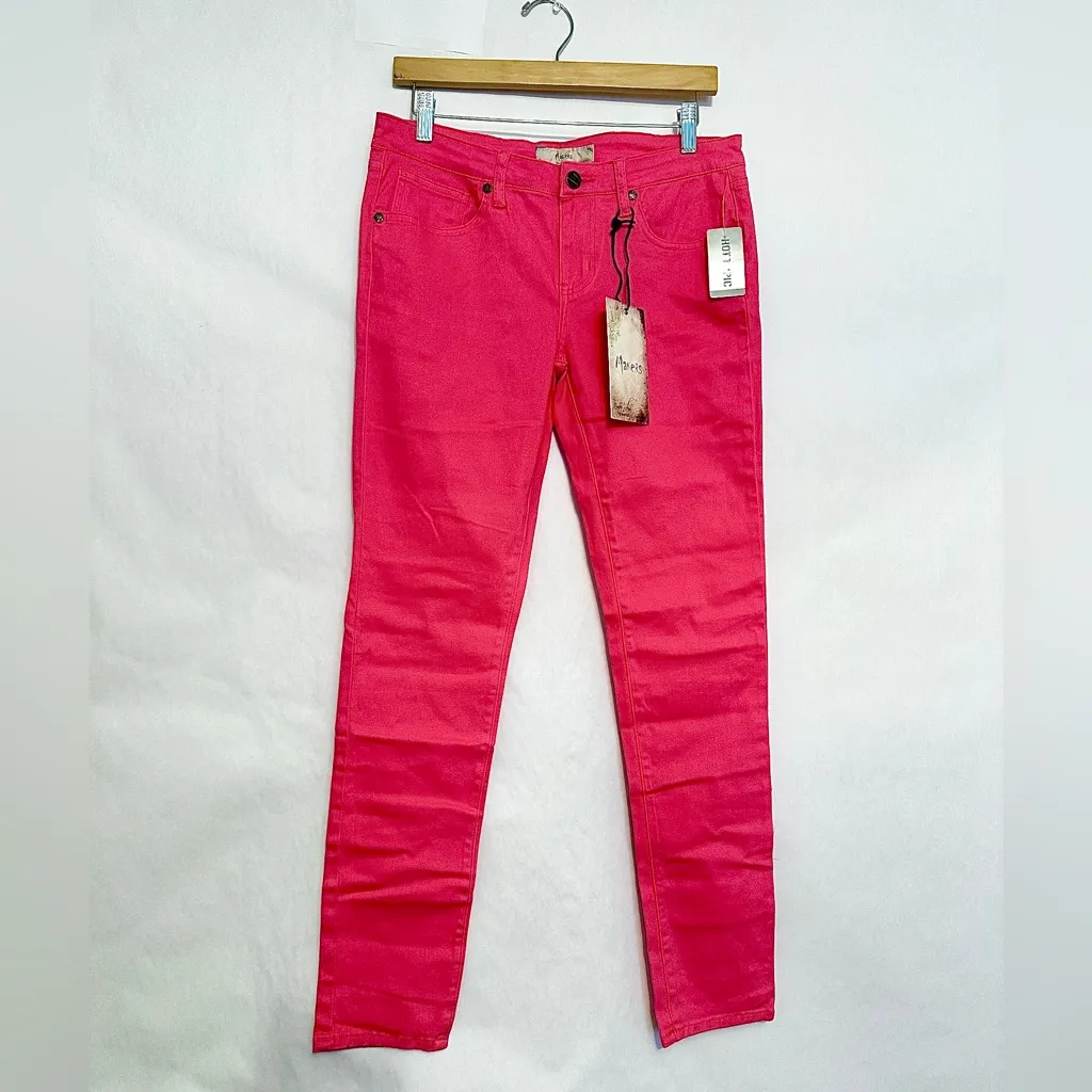 Makers Hot Topic Hot Pink Skinny Jeans Y2K Deadstock Size 9 Juniors - Image 8
