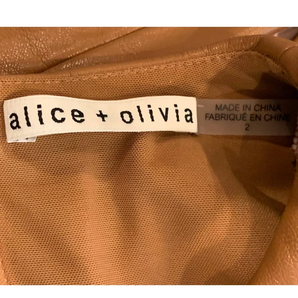 ALICE + OLIVIA Inka Long Sleeve Faux Leather Body-Con Dress (2) - Image 10
