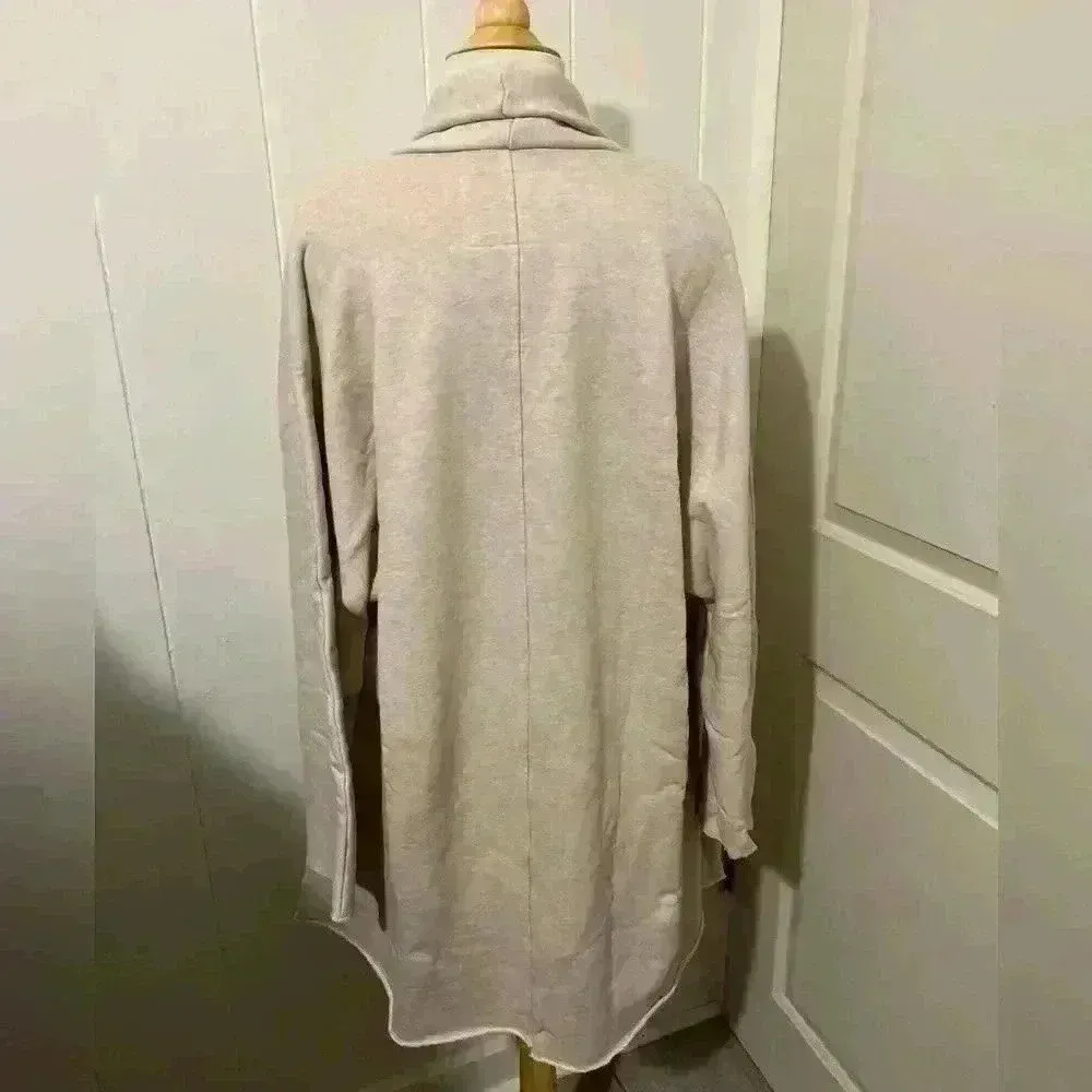 Frank & Eileen $288 Tee Lab Drape Coat Cardigan Jacket Beige Comfy Coastal Fall Size L - Image 4
