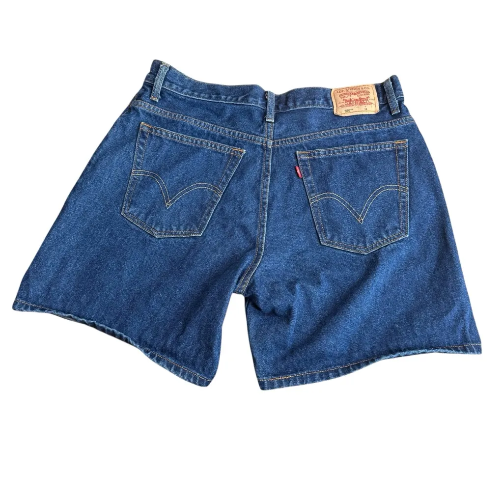 Y2K Levi’s Women’s Size 14‎ Jean Shorts 550 Relaxed Fit Long Baggy Denim Trendy - Image 3