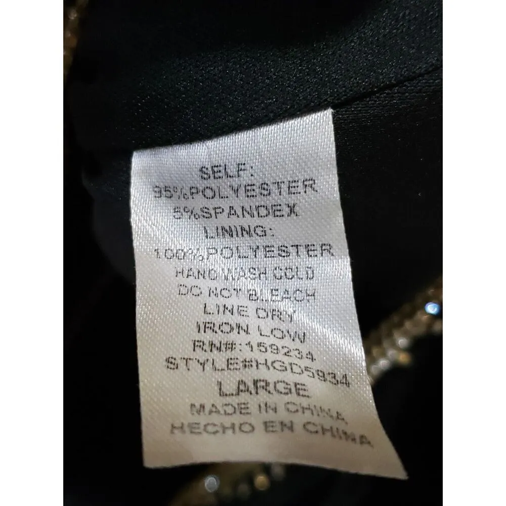 Hot & Delicious Womens Black Fringe Detail Cutout Polyester Bodycon Dress Size L - Image 11