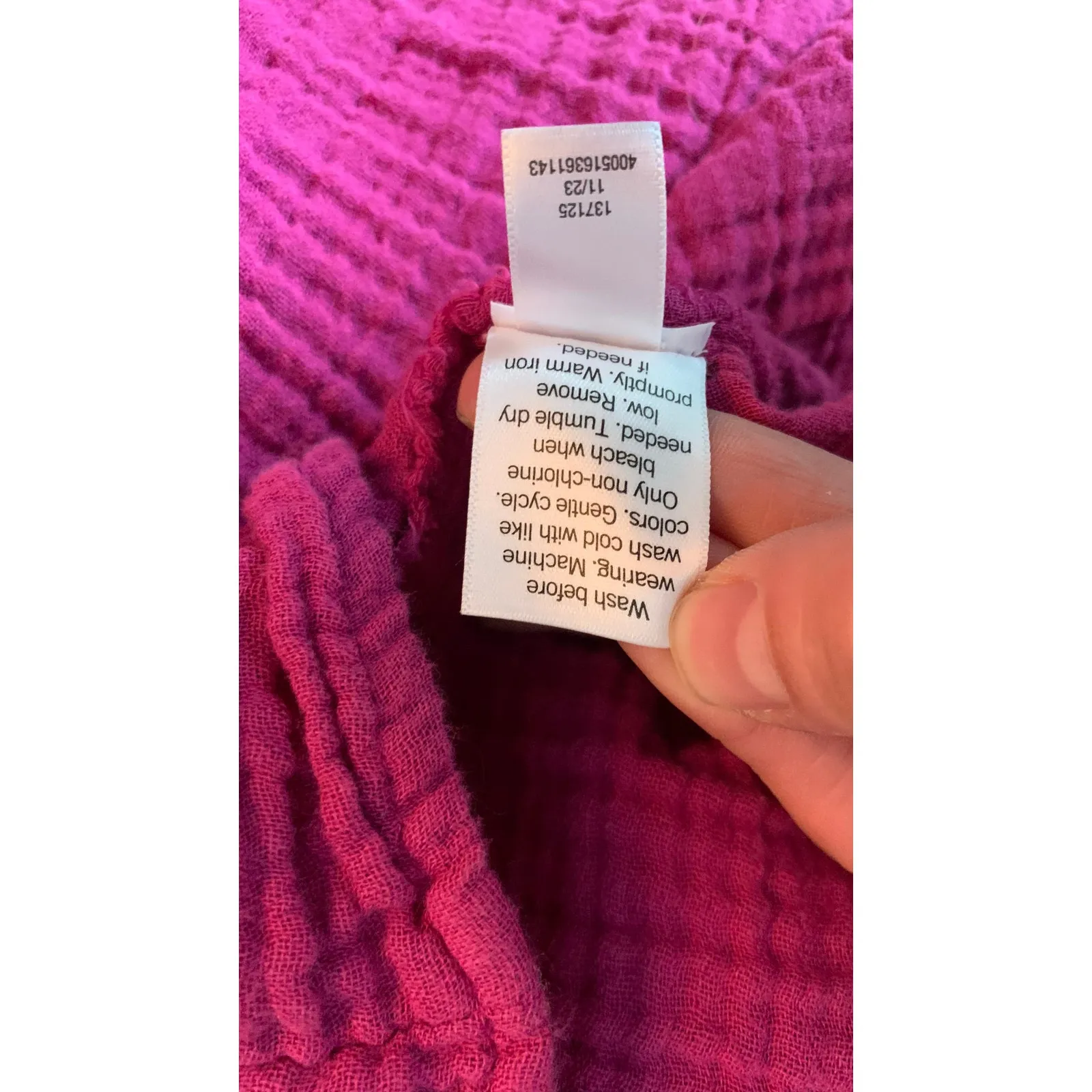 Sonoma Size M 100% Cotton Double Gauze Muslin Button Dress Magenta Pink Purple Size M - Image 3