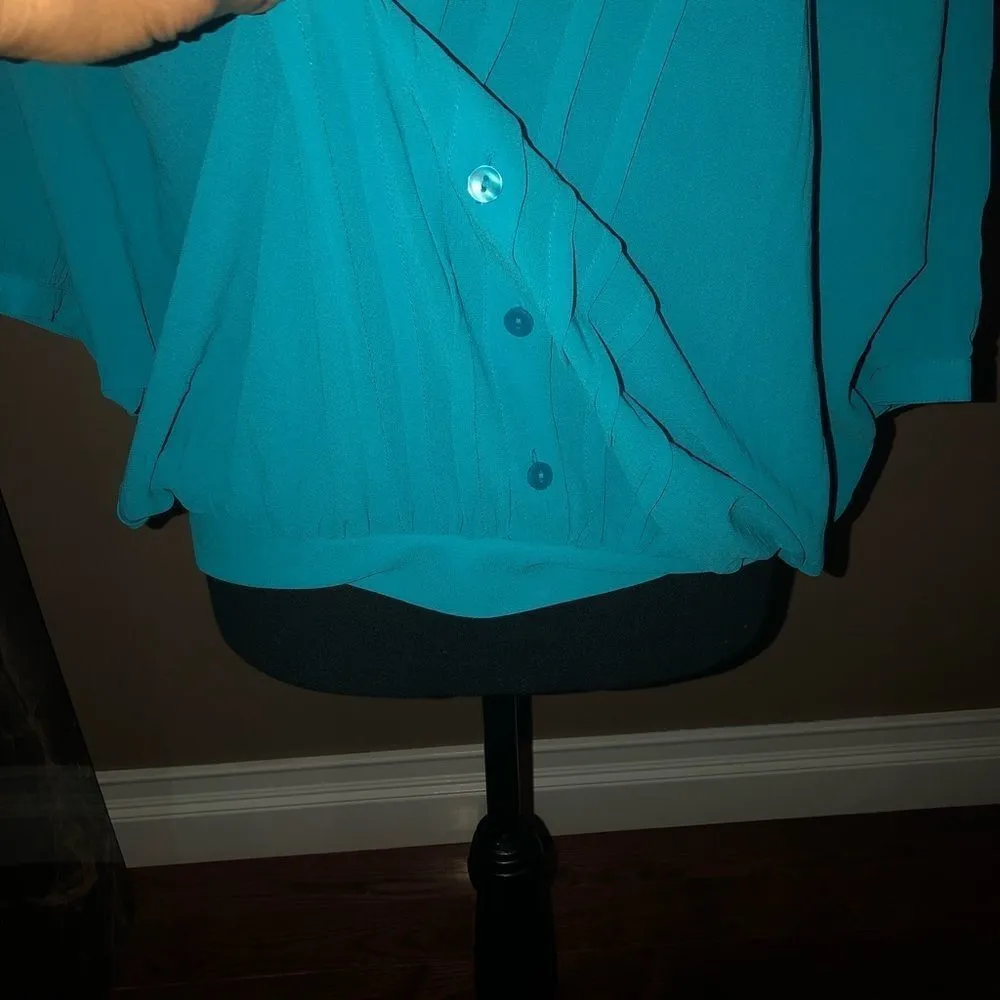 Loft Sheer Blouse w/ Bat Wing Sleeves - Image 3