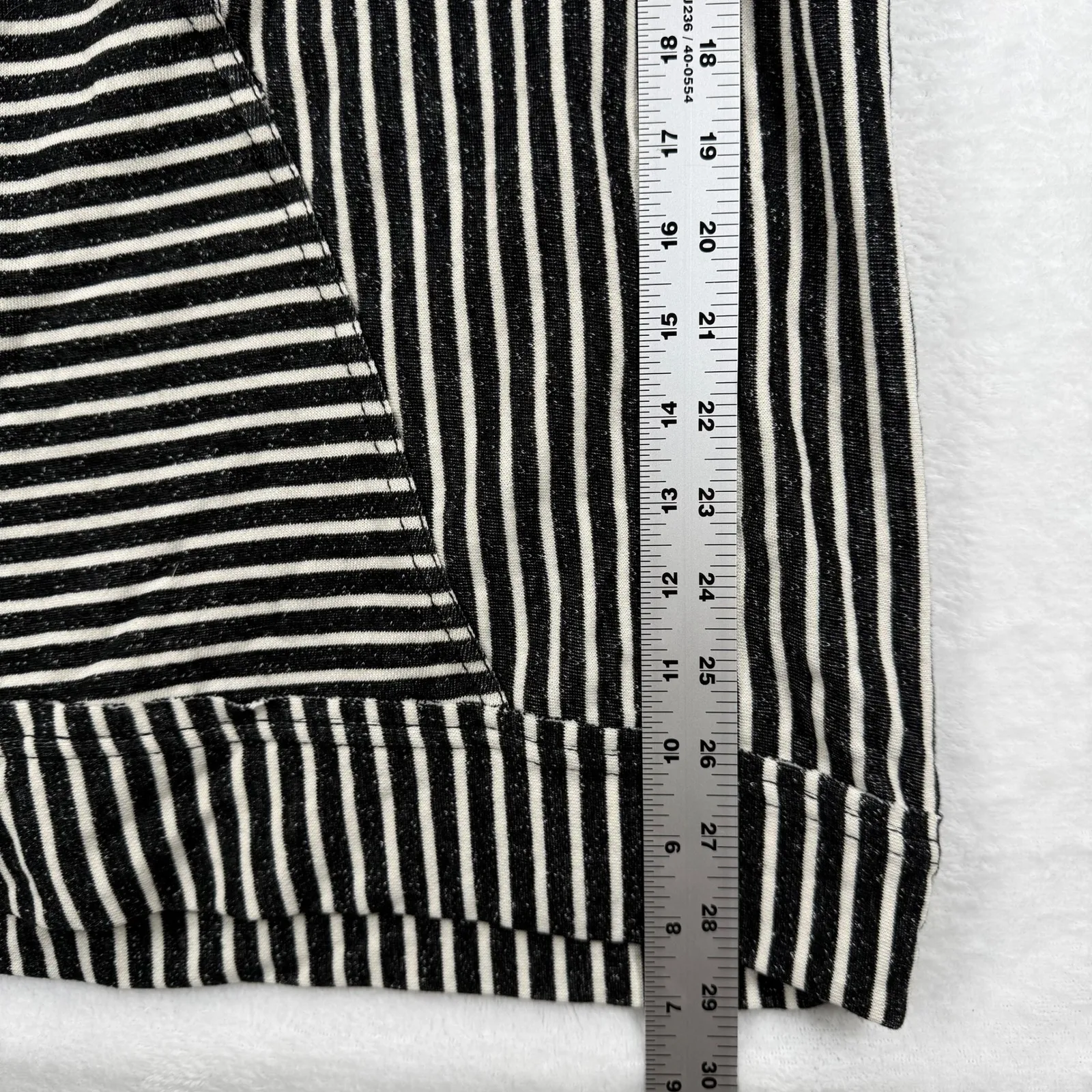 PILCRO Anthropologie Striped Hoodie Tunic XS Black White Cotton Drawstring - Image 4