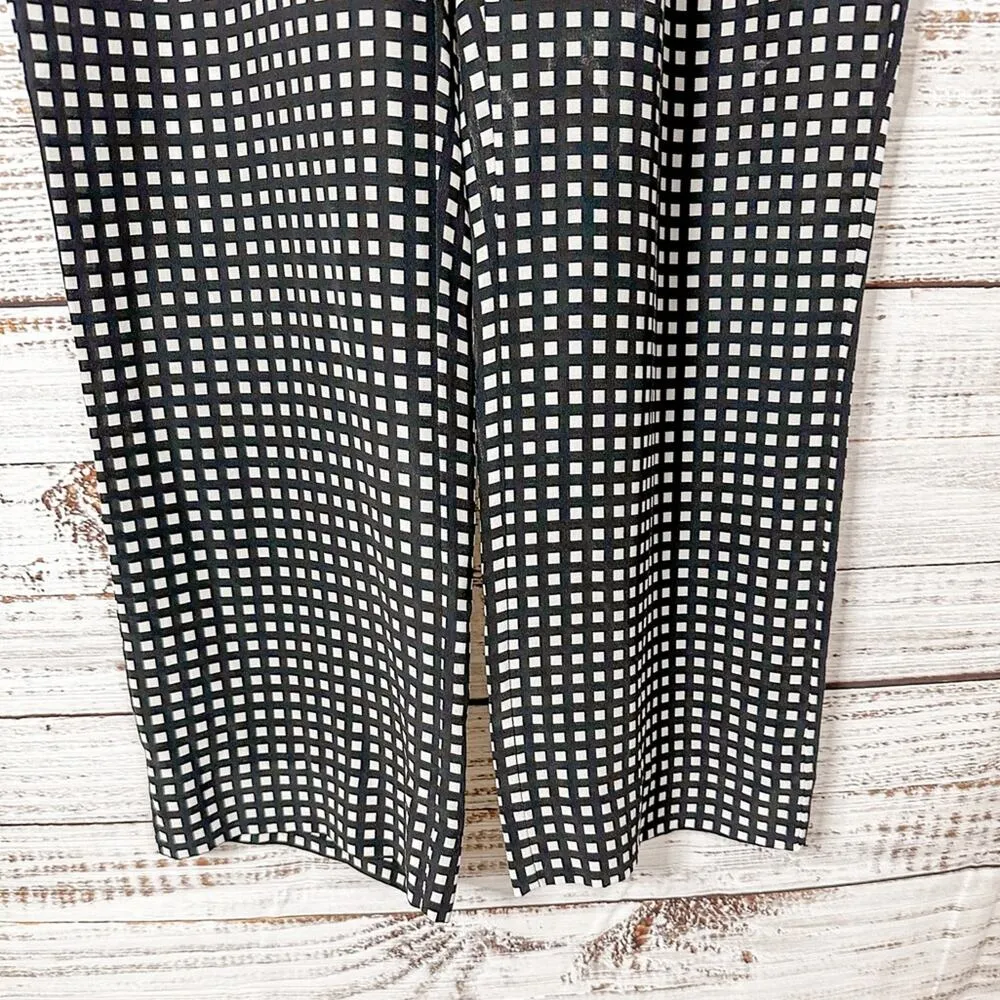 Equipment Bergen 100% Silk Checkered Cropped Pants, EUC, Size 6, MSRP $340 - Image 6