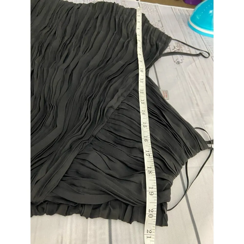 Olsen Europe Strap Evening Top Women 14 Tafetta Crinkle Side Zip Lined Black - Image 7