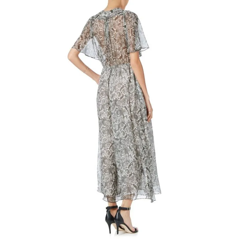 Zimmermann Phython Snake Sheer Silk Wide Leg Jumpsuit Womens 0 - Image 2