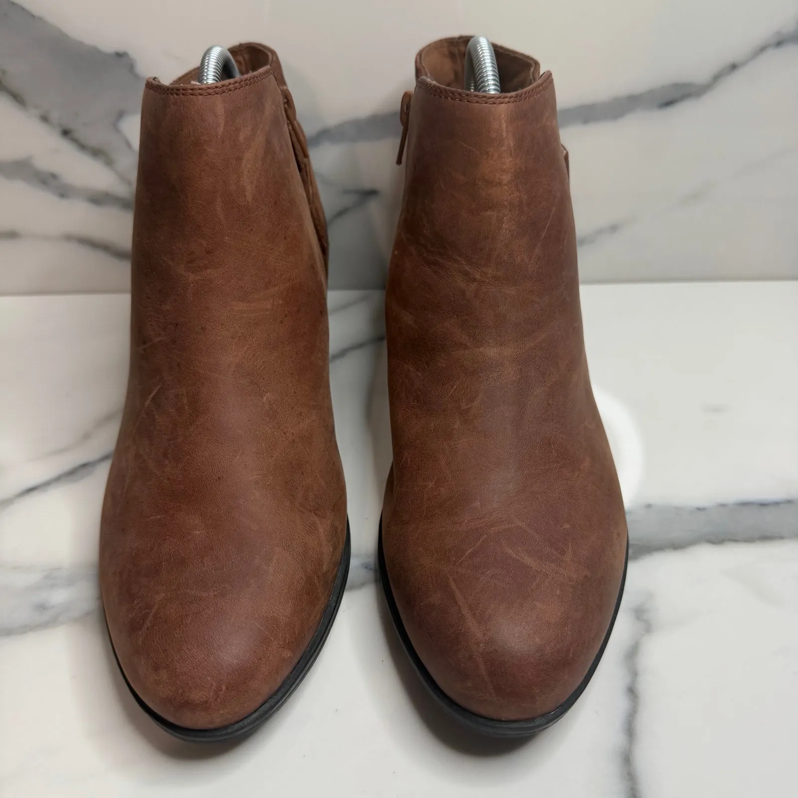 Clarks Collection Wmns Brown Leather Addiy Gladys Boots Sz 8.5 Festival Boho - Image 2