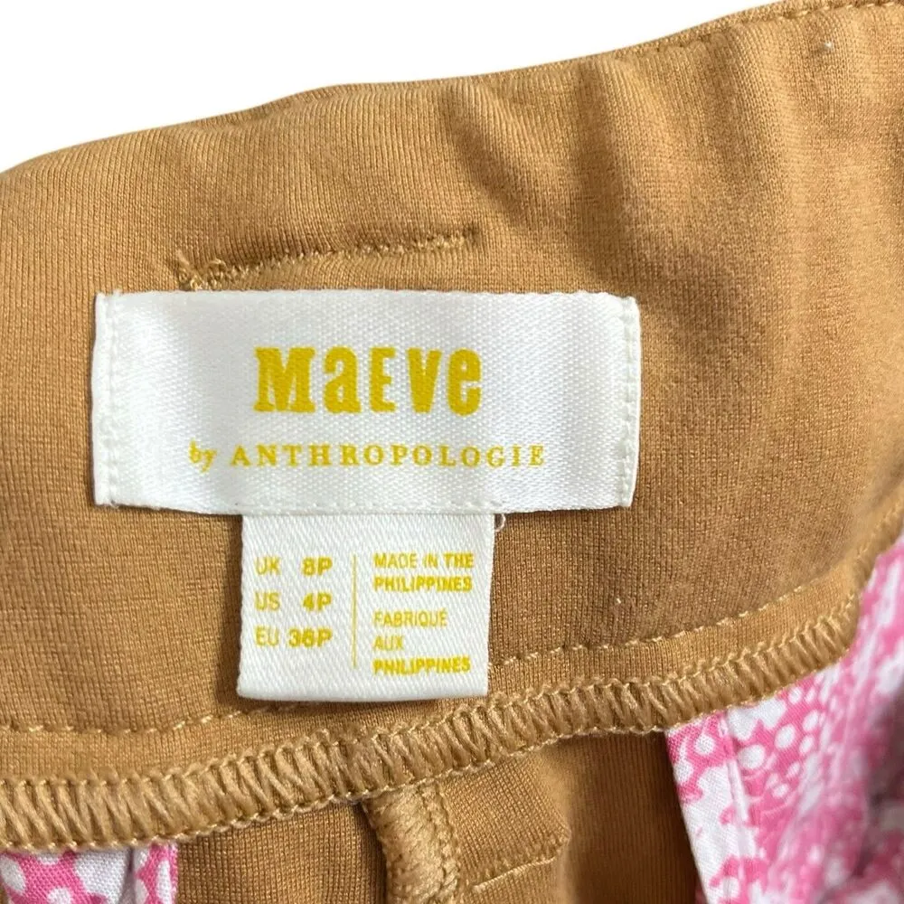 Maeve Naomi Ponte Flare Pants Women’s Size 4P Brown High Waist Wide Leg Trousers - Image 10