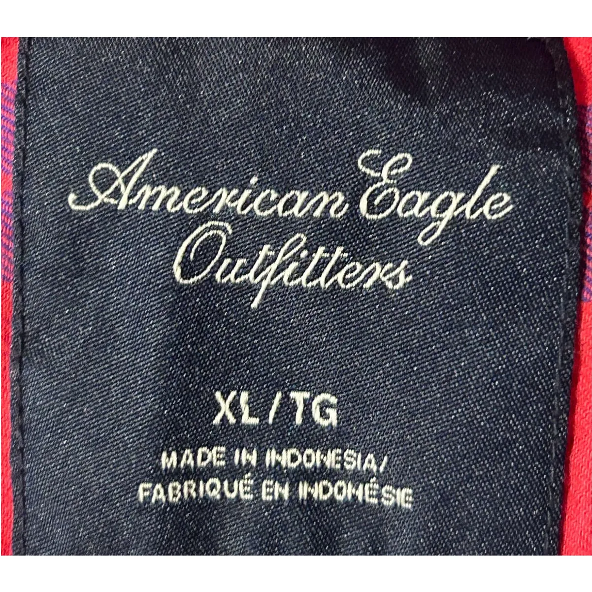 American Eagle‎ Outfitters Women's Red Purple Long Sleeve Pearl Snaps Size XL - Image 3