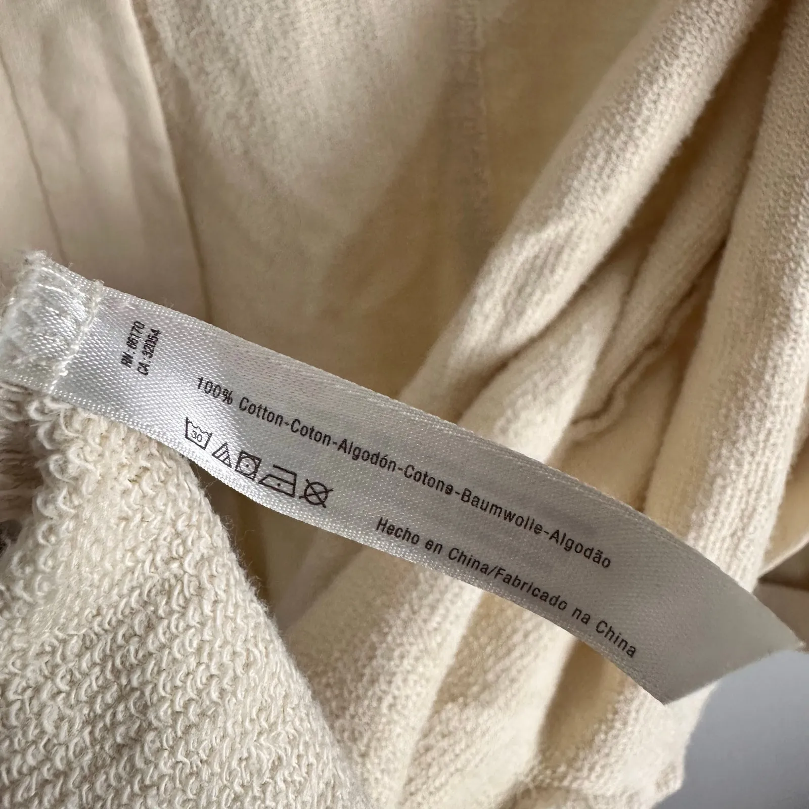 Free People Beach Cream Terry Cloth Hooded Waterfall Cardigan Sweater Size XS/S - Image 14