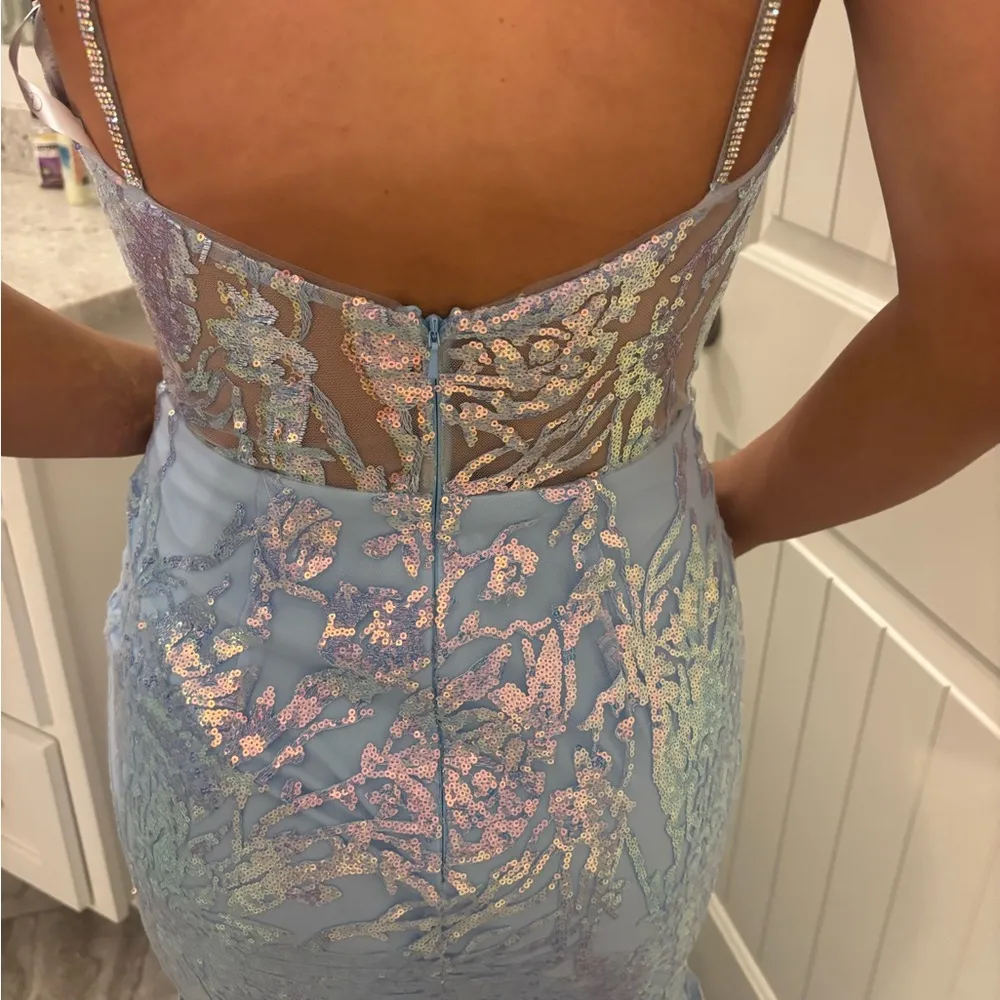 House of Wu Tiffany Designs prom pageant formal party dress sky blue  size 4 NWT - Image 6