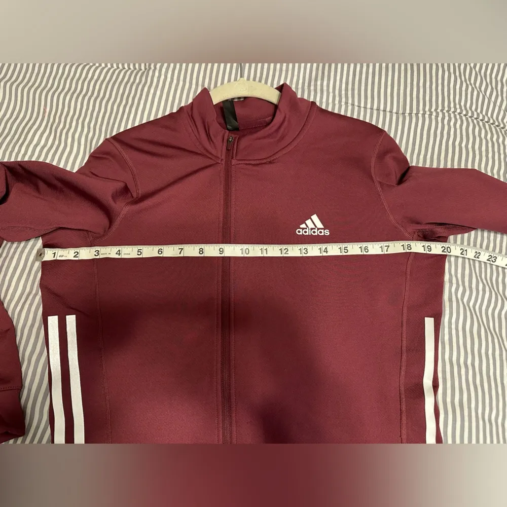 Adidas Women’s Track Jacket three back pockets‎ size medium maroon - Image 13