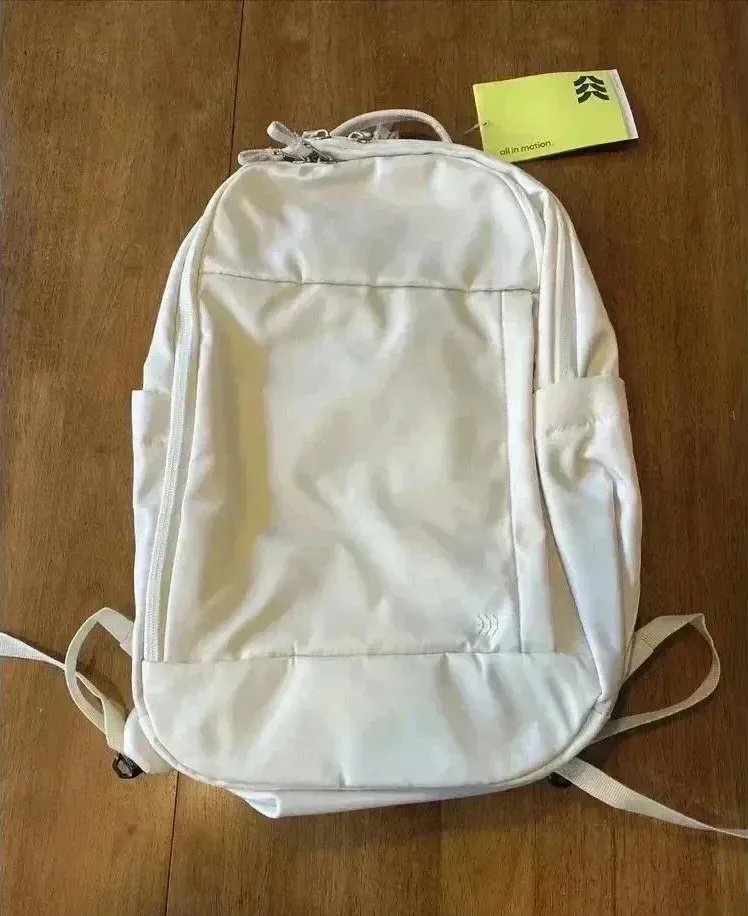 All In Motion Travel 15-inch Laptop Backpack for Work School, Off White - Image 1