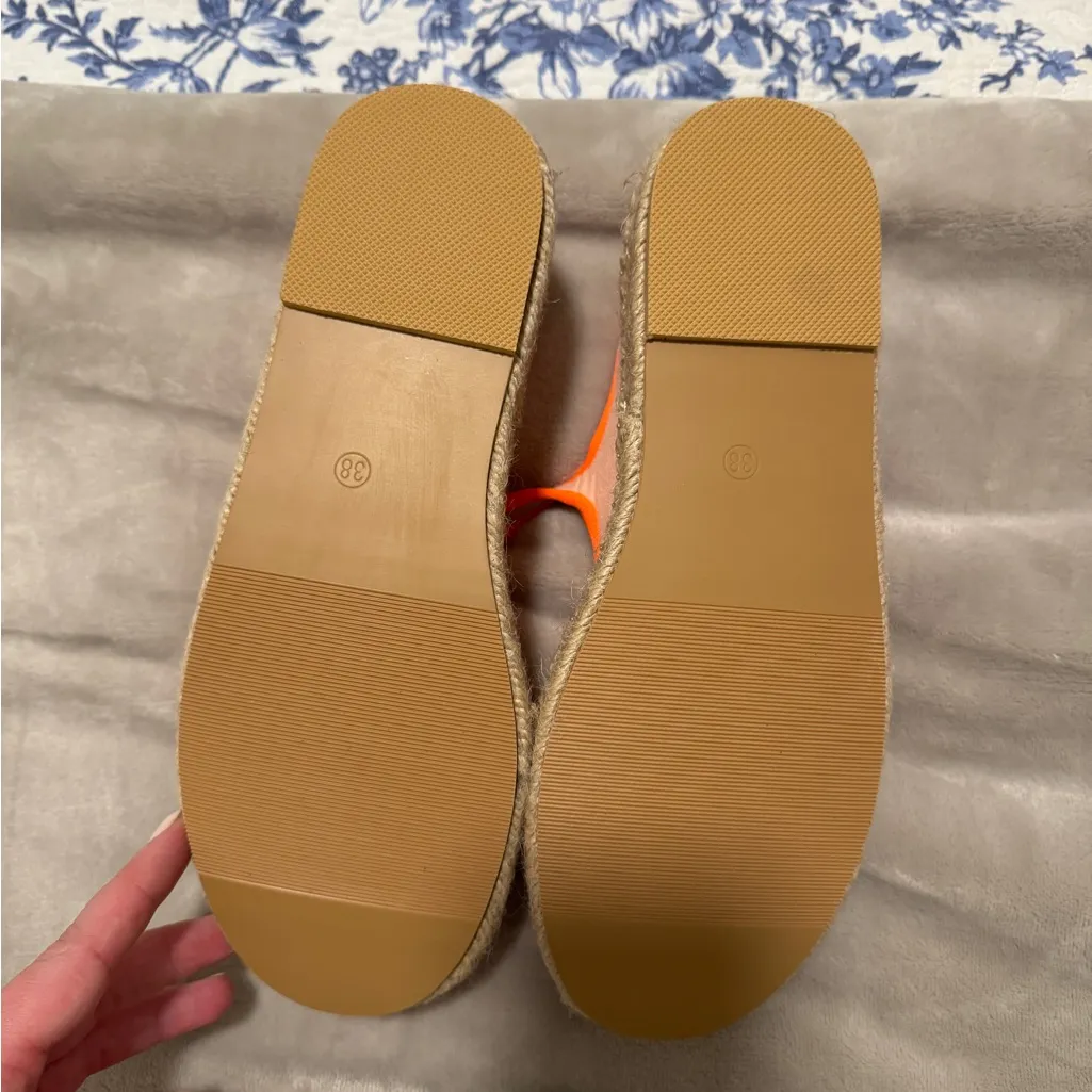 Women's Mary Jane Espadrilles Canvas Platform Flats with Buckle Strap Pink Size 7 - Image 4