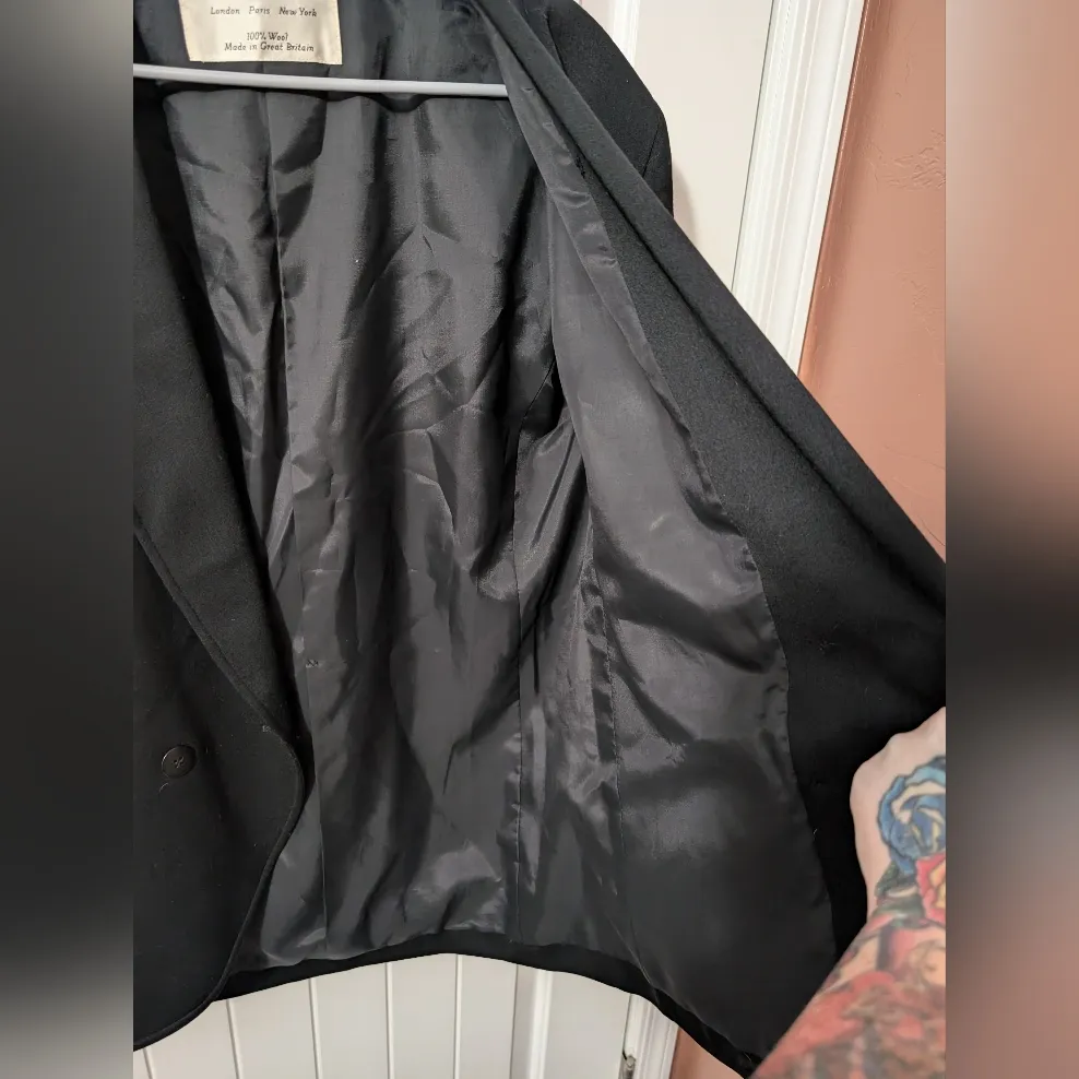 Vintage Jaeger Wool Blazer Women's 14 Black - Image 5