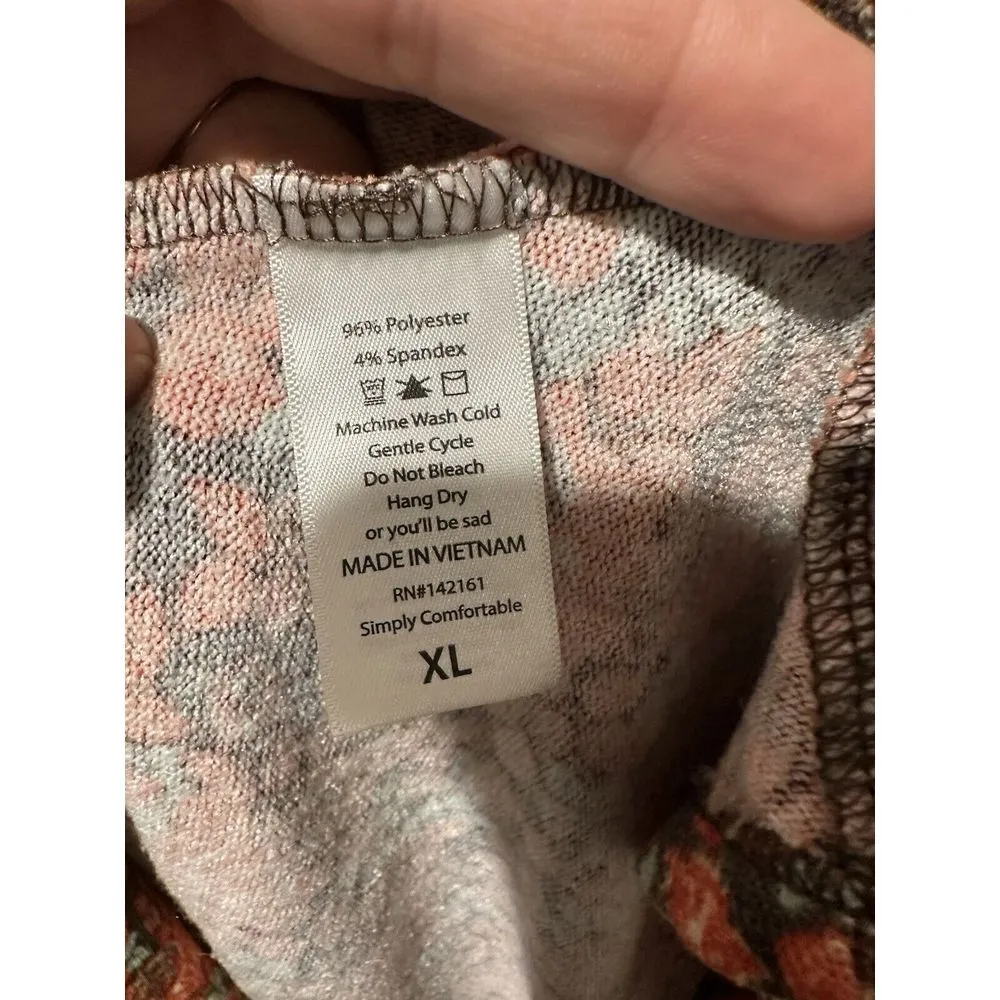 Lularoe Sarah Size XL Fall Burnt Orange Baby Blue Rose Floral - Image 3