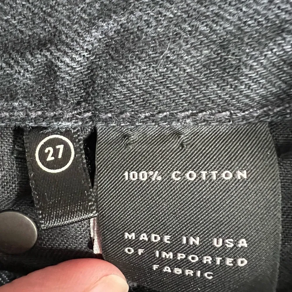 GRLFRND Karolina Jeans Size 27 Hold Up Black Wash High Rise Raw Hem Made USA - Image 8