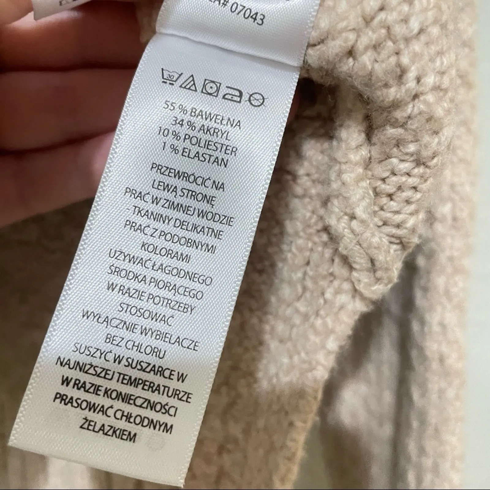 Cupcakes & Cashmere Tan Chunky Knit Turtleneck Sweater Womens S Preppy Oatmeal - Image 5