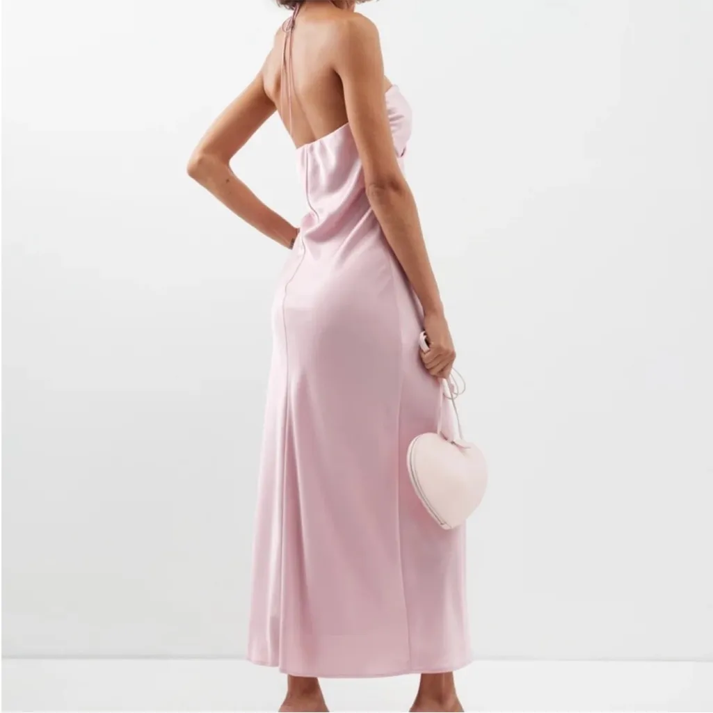 NEW NWT Reformation Valora Satin Halter Maxi Dress In Babygirl Light Pink - Image 2