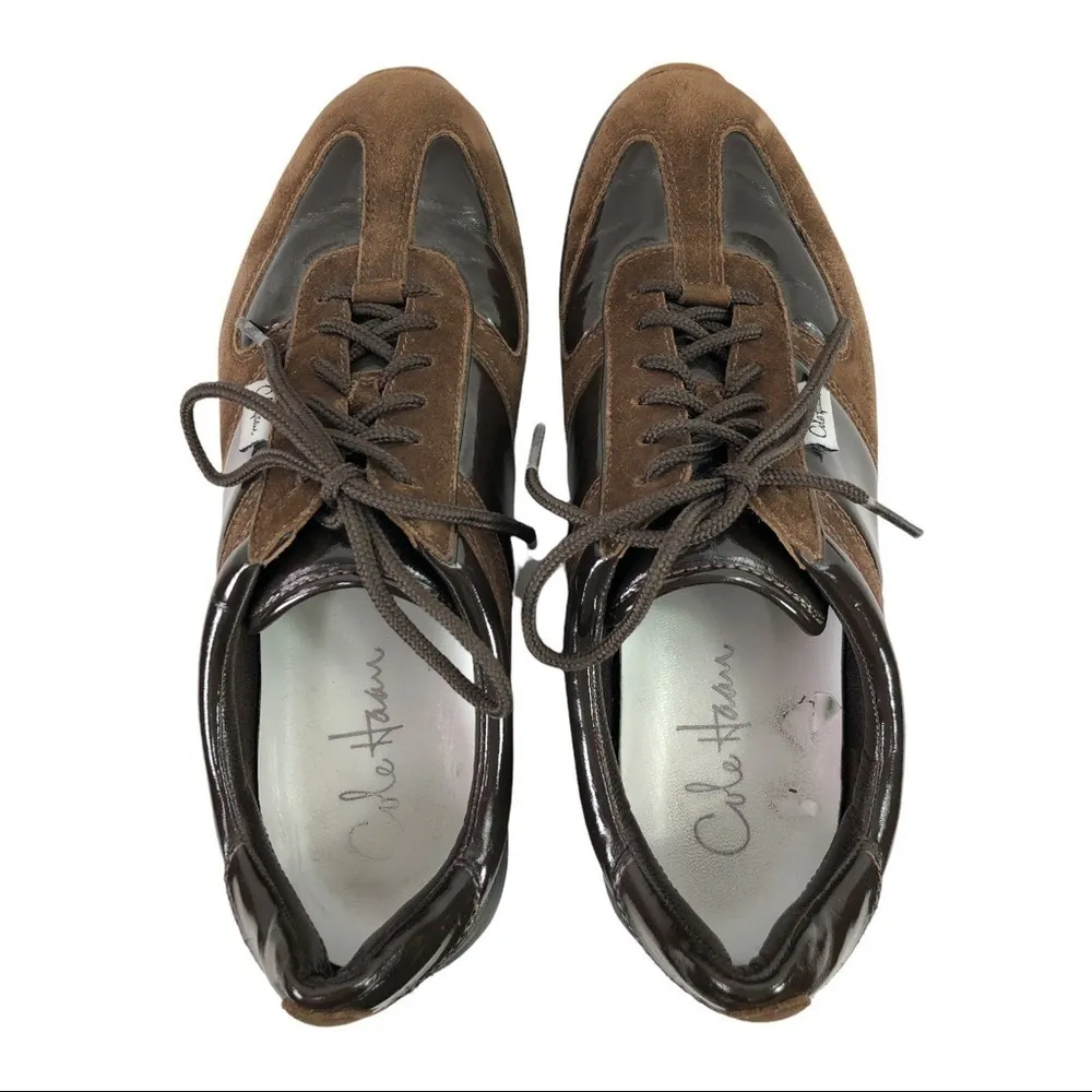 NIKE AIR Cole Haan - Suede Patent Leather Sneakers 6.5B - Image 5