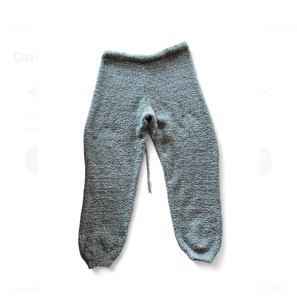 Skims Cozy Gray Women's Fleece Pants Size 2X/3X Sherpa Boucle Joggers - Image 3