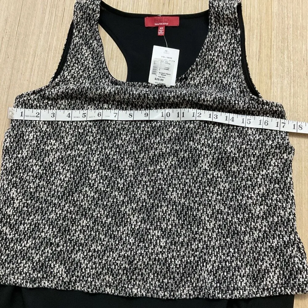 Saks Fifth Avenue Red Label Natural Mix Marbled Knit Tank Top Medium New USA - Image 8