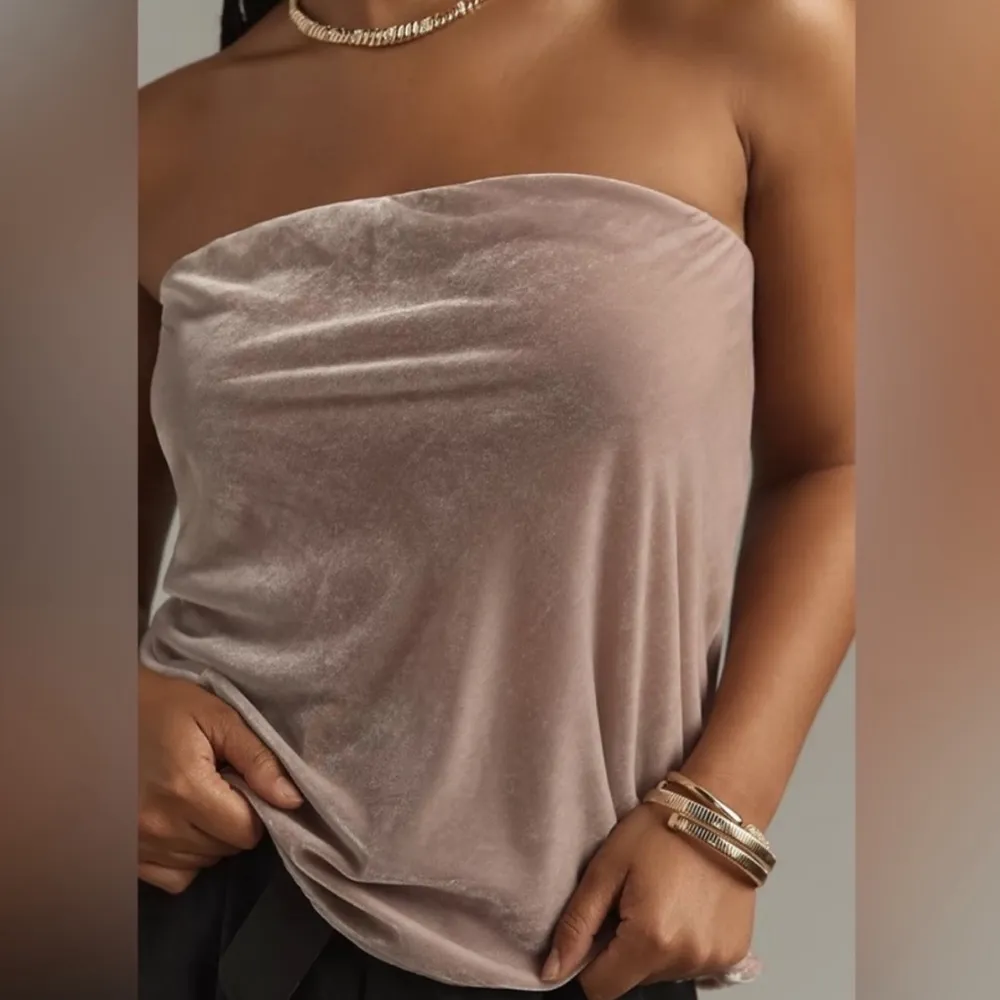 ANTHROPOLOGIE The Tilda Strapless Velvet Top Lavender Size M NEW - Image 2