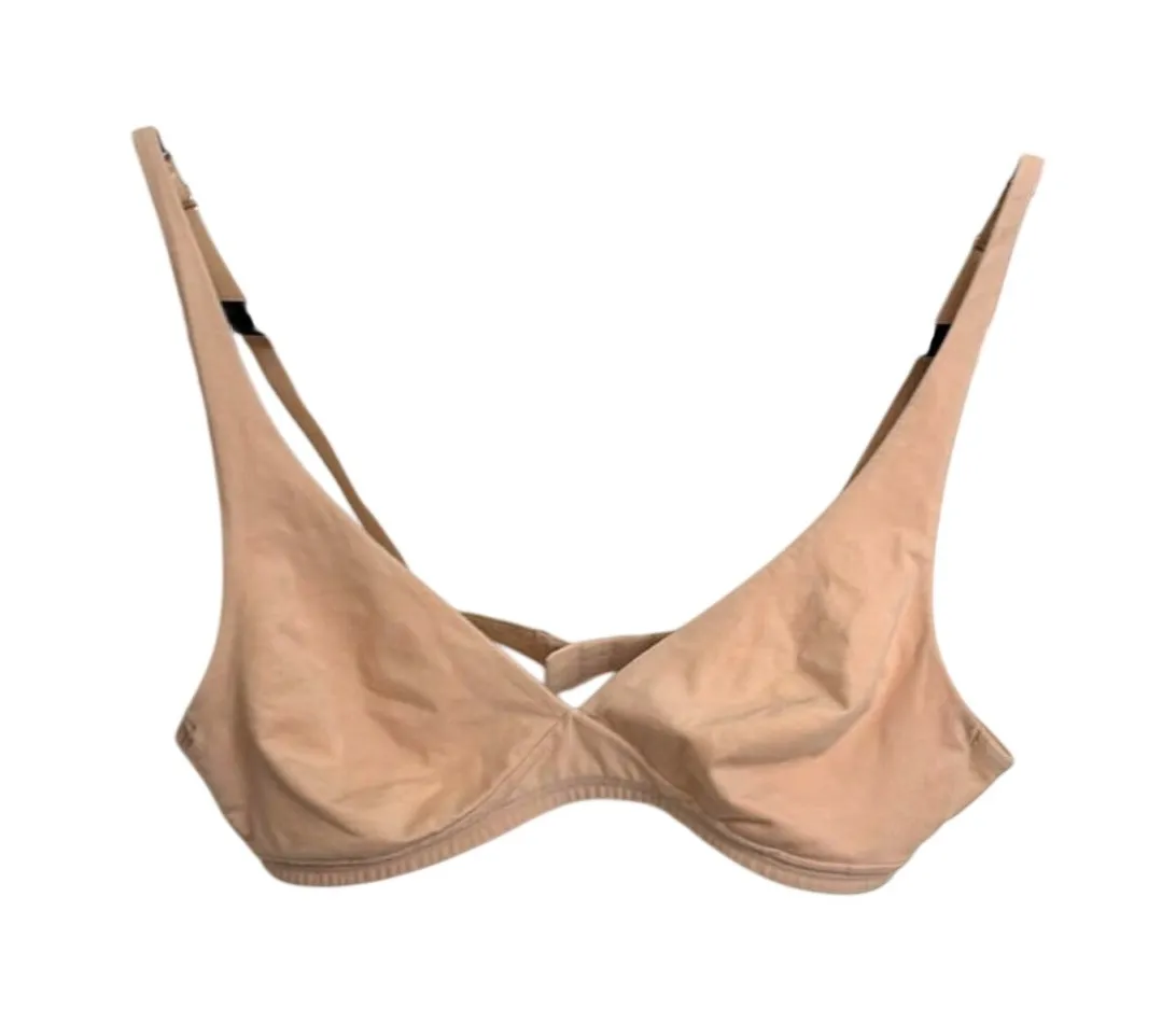 HANRO Bralette Womens 34A Beige Nude Cotton Sensation Soft Cup Wireless Tan Size undefined - Image 1