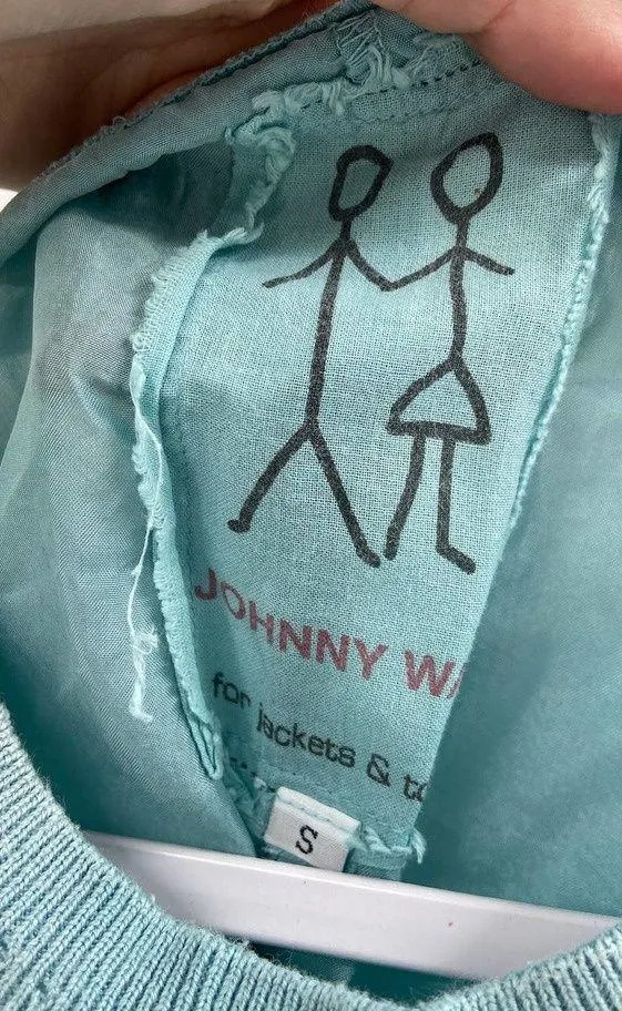 Johnny Was Solid Blue Cupra Short Sleeve Crewneck T-Shirt Size Small - Image 4