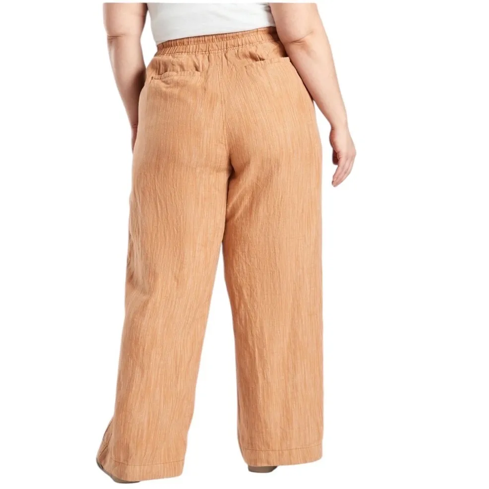 NWT Athleta Cabo Linen Textured Wide Leg Pants Rose Size 22 Vacation Resortwear - Image 2