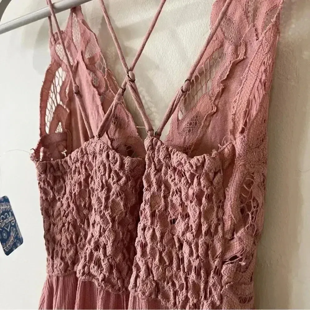 Free People Adella Boho Slip Dress in Rose XS NWT - Image 9