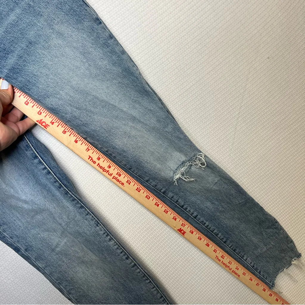 We The Free | Blue Acid Wash Size 26‎ Ankle Cropped Jeans with Raw Hem - Image 6