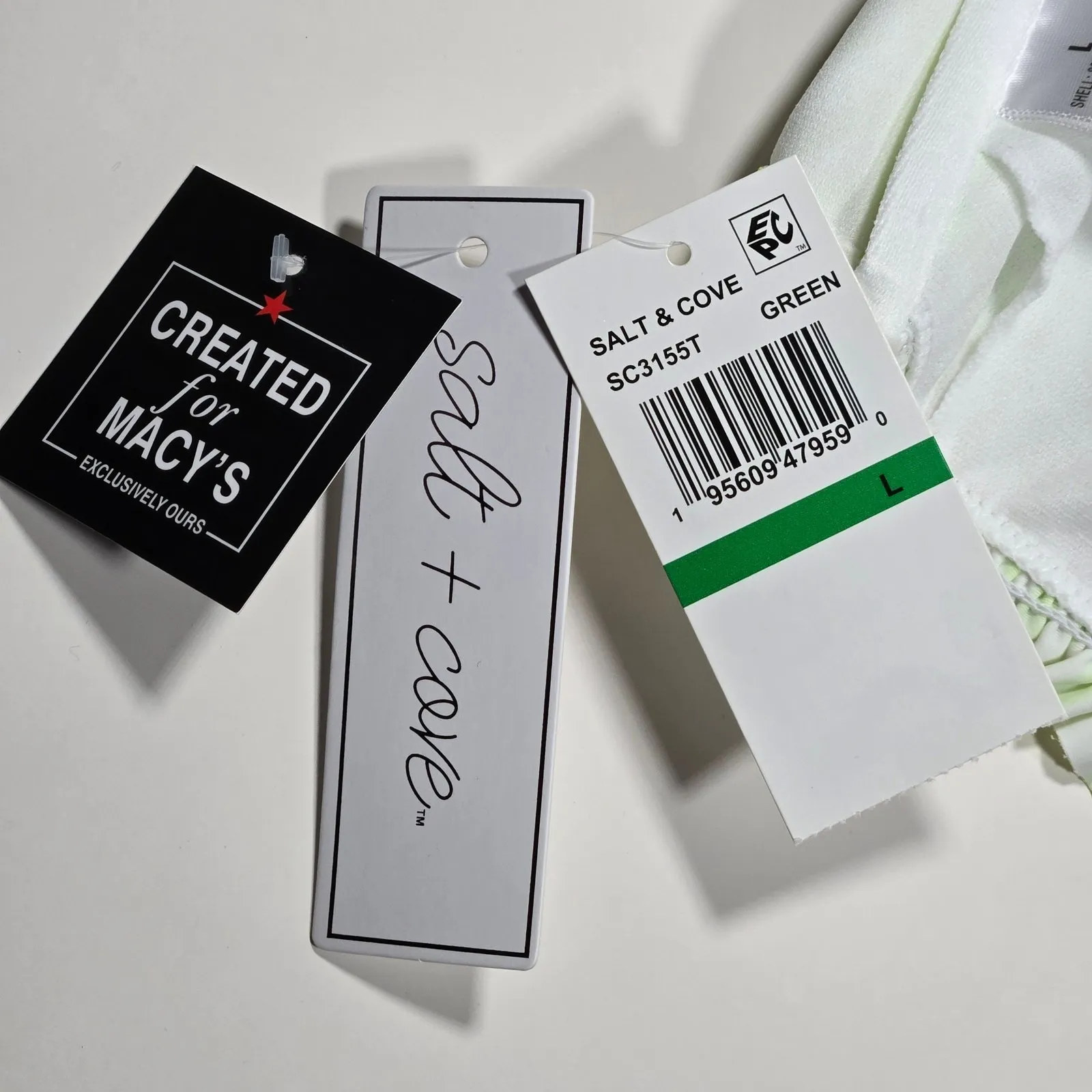 Salt + Cove‎ Juniors' Zoorama Smocked Bandeau Bikini Top in Green L NWT Size undefined - Image 5