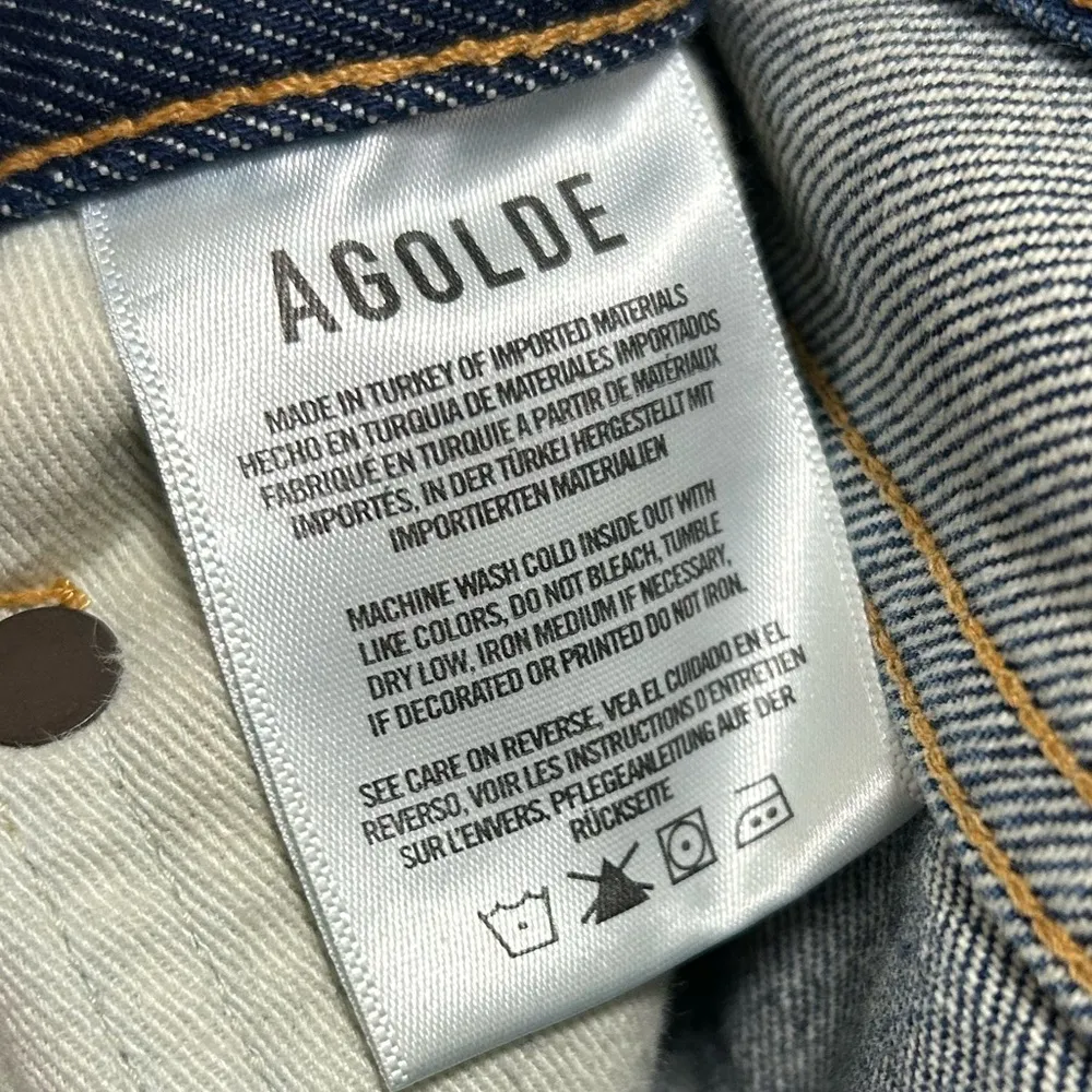 Agolde Dark Blue Straight Leg Jeans - Image 6