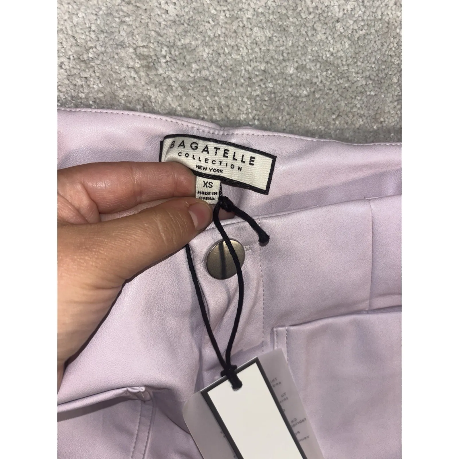 bagatelle purple faux leather‎ pants wide leg cropped NWT Xs (26x25) - Image 5