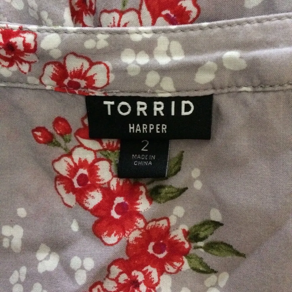 Harper Leopard Floral Button Front Challis Blouse - 2X - Image 3