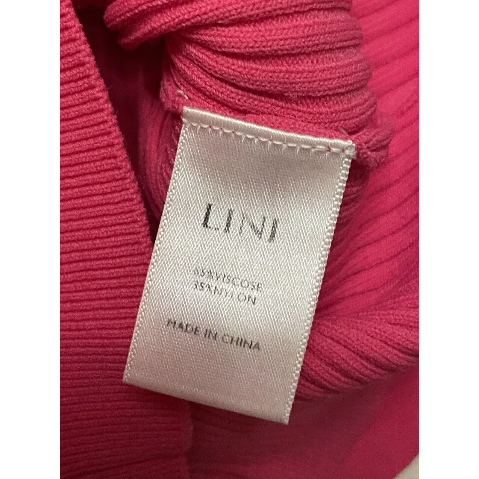 Lini Ribbed‎ Stretch Twin Set Cardigan Cami 2 Piece Women Size Small Bright Pink - Image 7