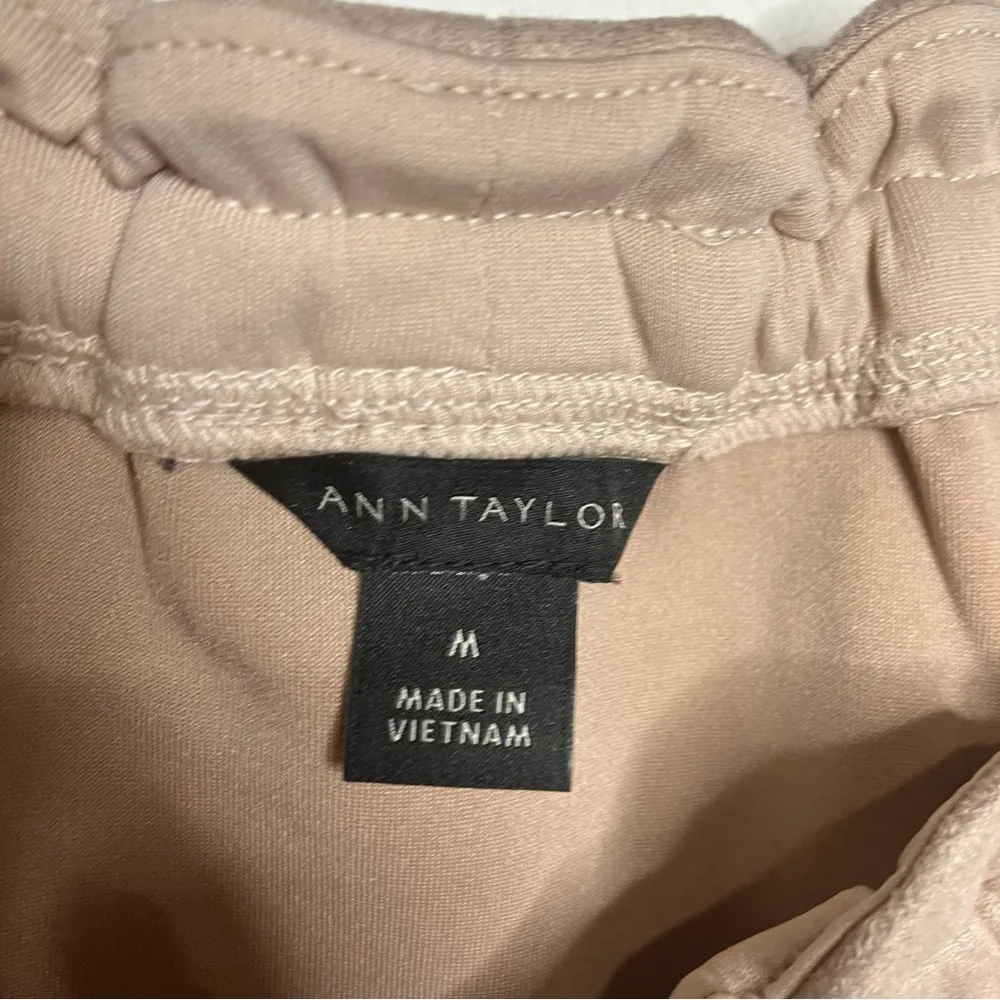 Ann Taylor faux suede top tan women’s size‎ medium business professional neutral - Image 2