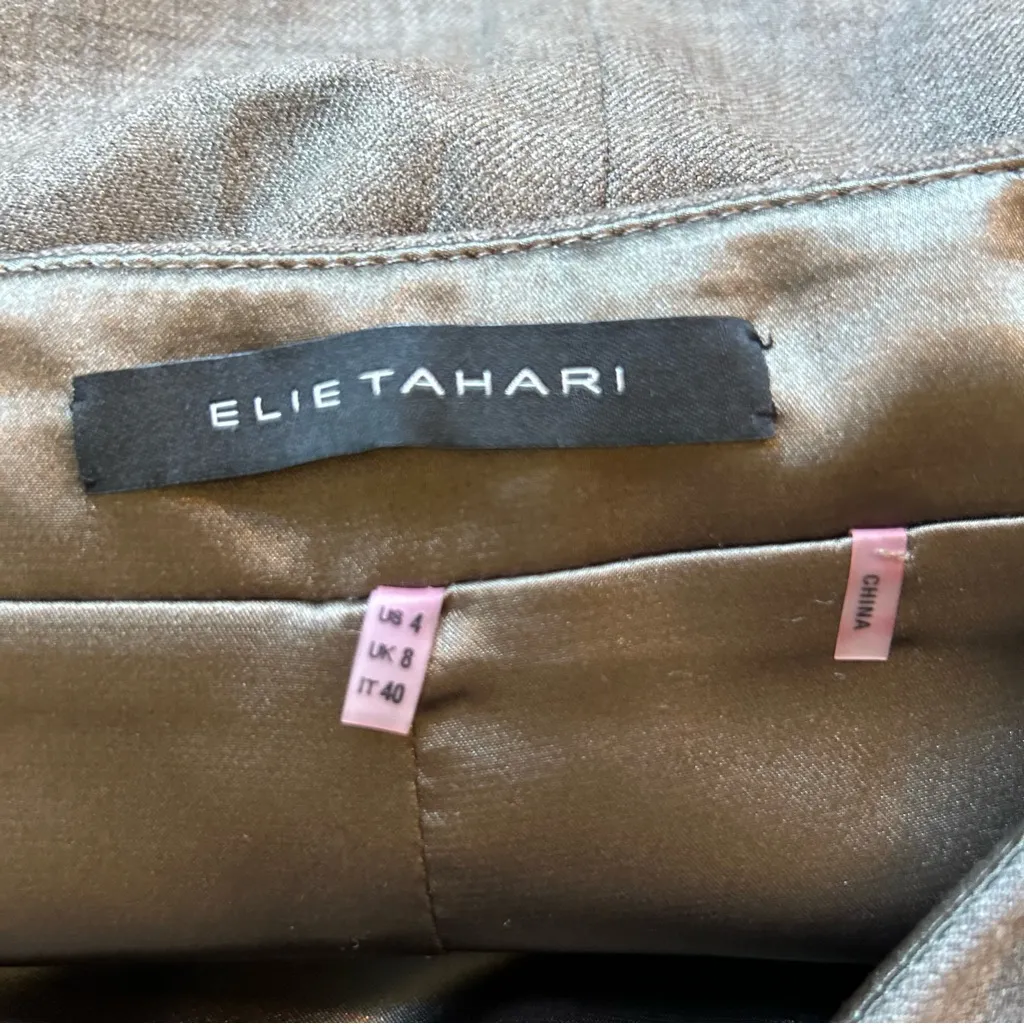 Elie Tahari‎ Women's 4 US Wool blend gray a-line short skirt - Image 8