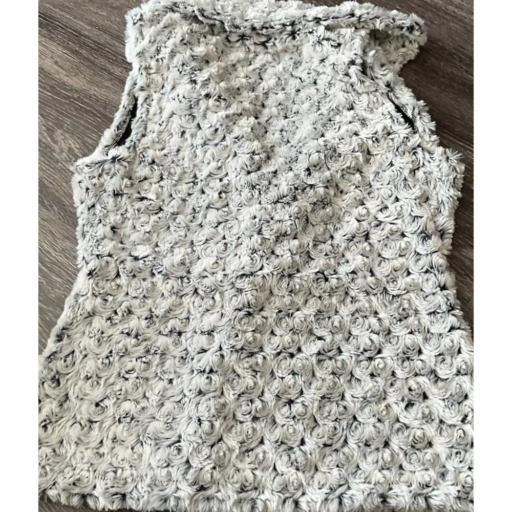 Vine Street Faux Fur Vest Womens Medium Vest Fur White Gray Brown Made in USA - Image 9